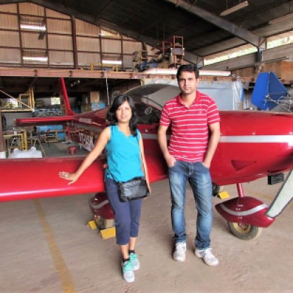 Posing with the most good looking aircraft in the Hanger